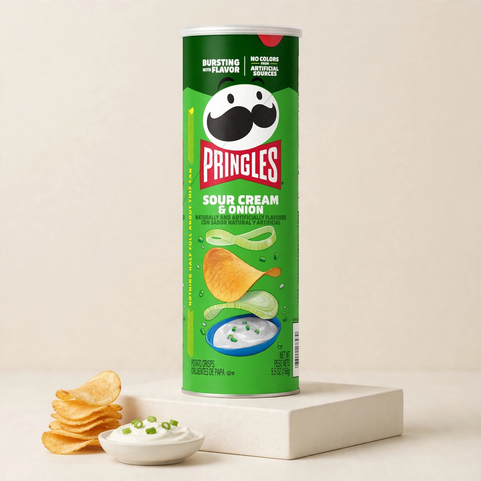 Pringles Sour Cream & Onion 158g - Image 2