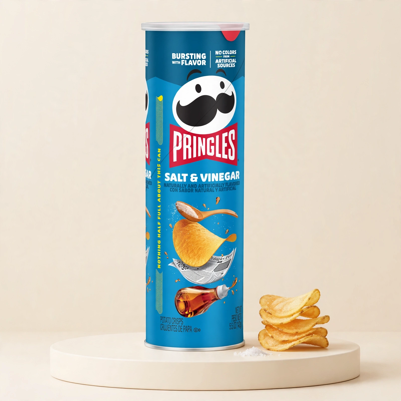 Pringles Salt & Vinegar 158g - Image 2