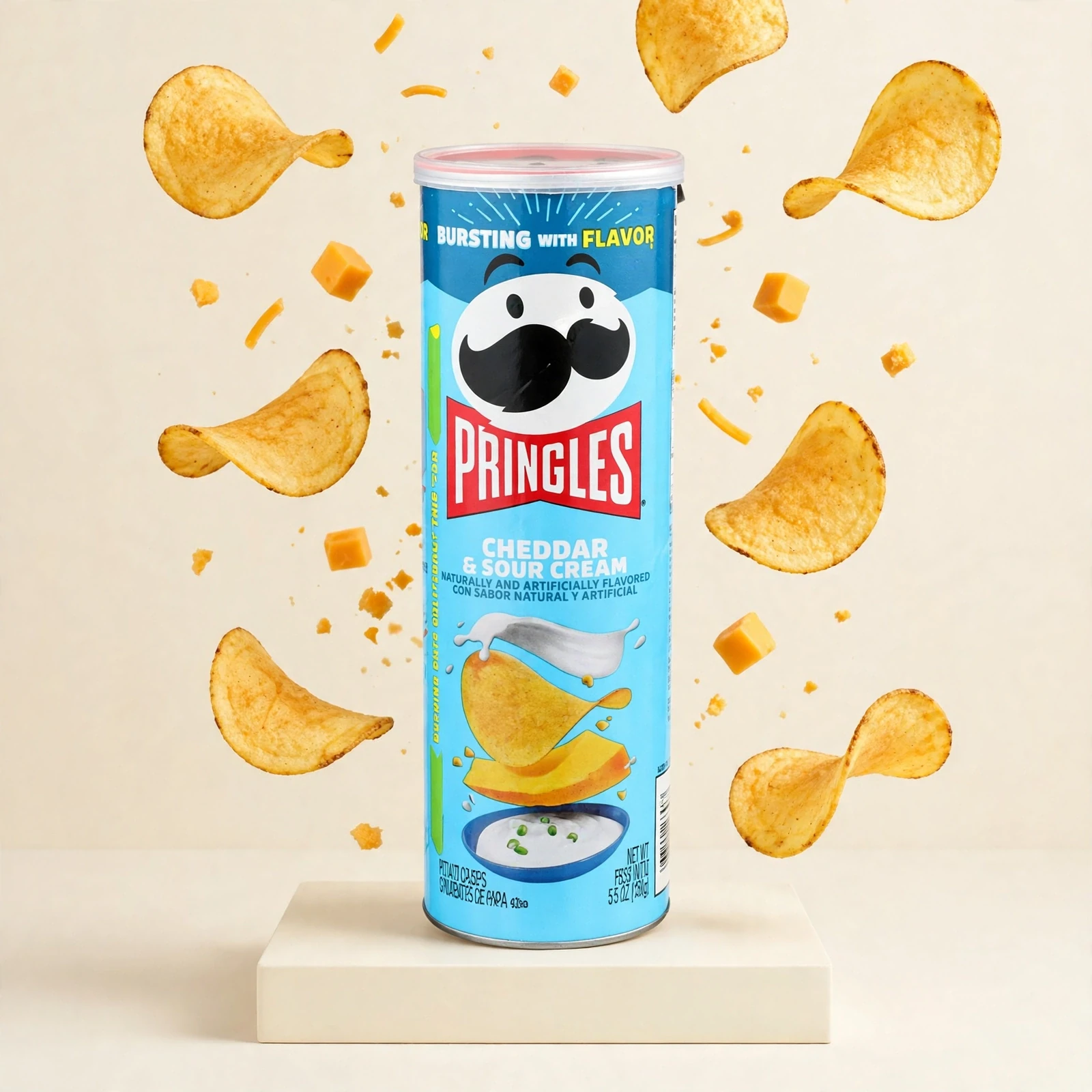 Pringles Cheddar & Sour Cream 158g - Image 4