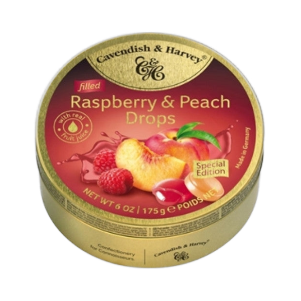 CavenDish & Harvey Raspberry & Peach Drops 175g