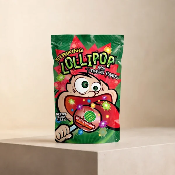 Striking Lollipop With Popping Candy Watermelon Flavour 13.8g