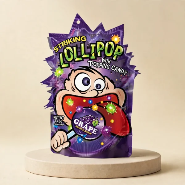 Striking Lollipop With Popping Candy Grape Flavour 13.8g