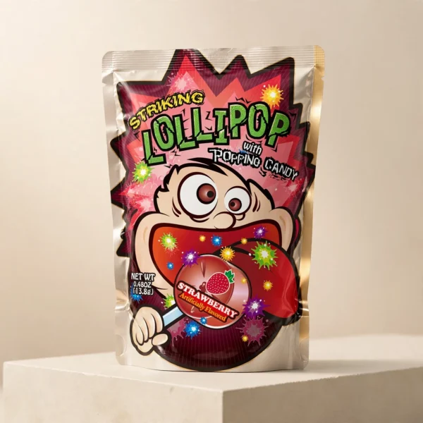Striking Lollipop With Popping Candy Strawberry Flavour 13.8g