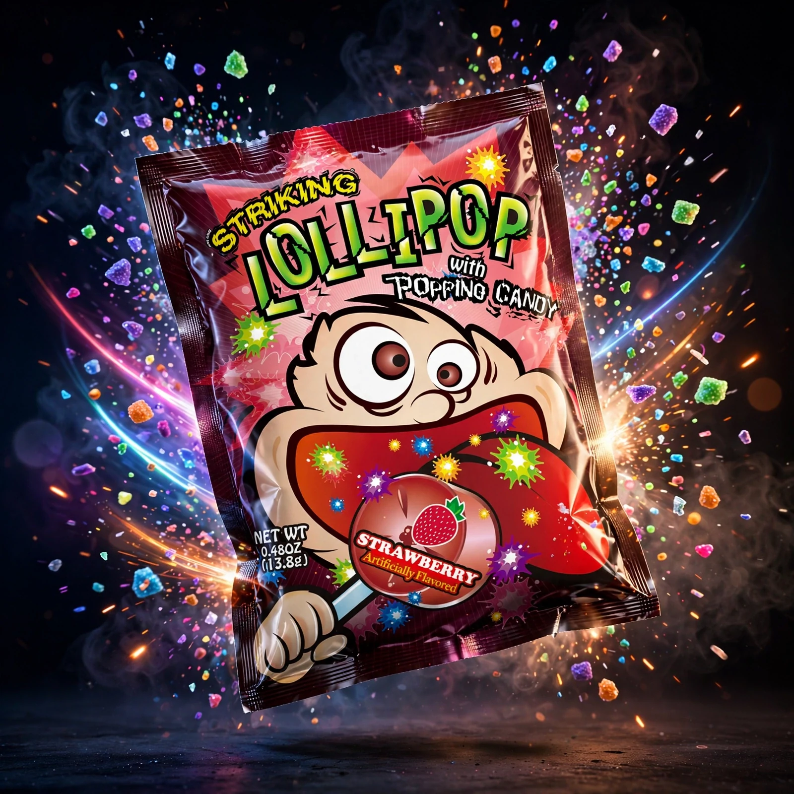 Striking Lollipop With Popping Candy Strawberry Flavour 13.8g - Image 4