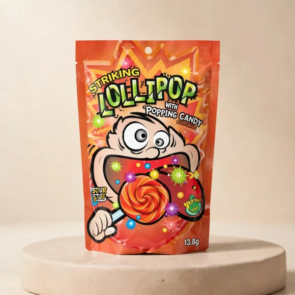 Striking Lollipop With Popping Candy Blood Orange Flavour 13.8g