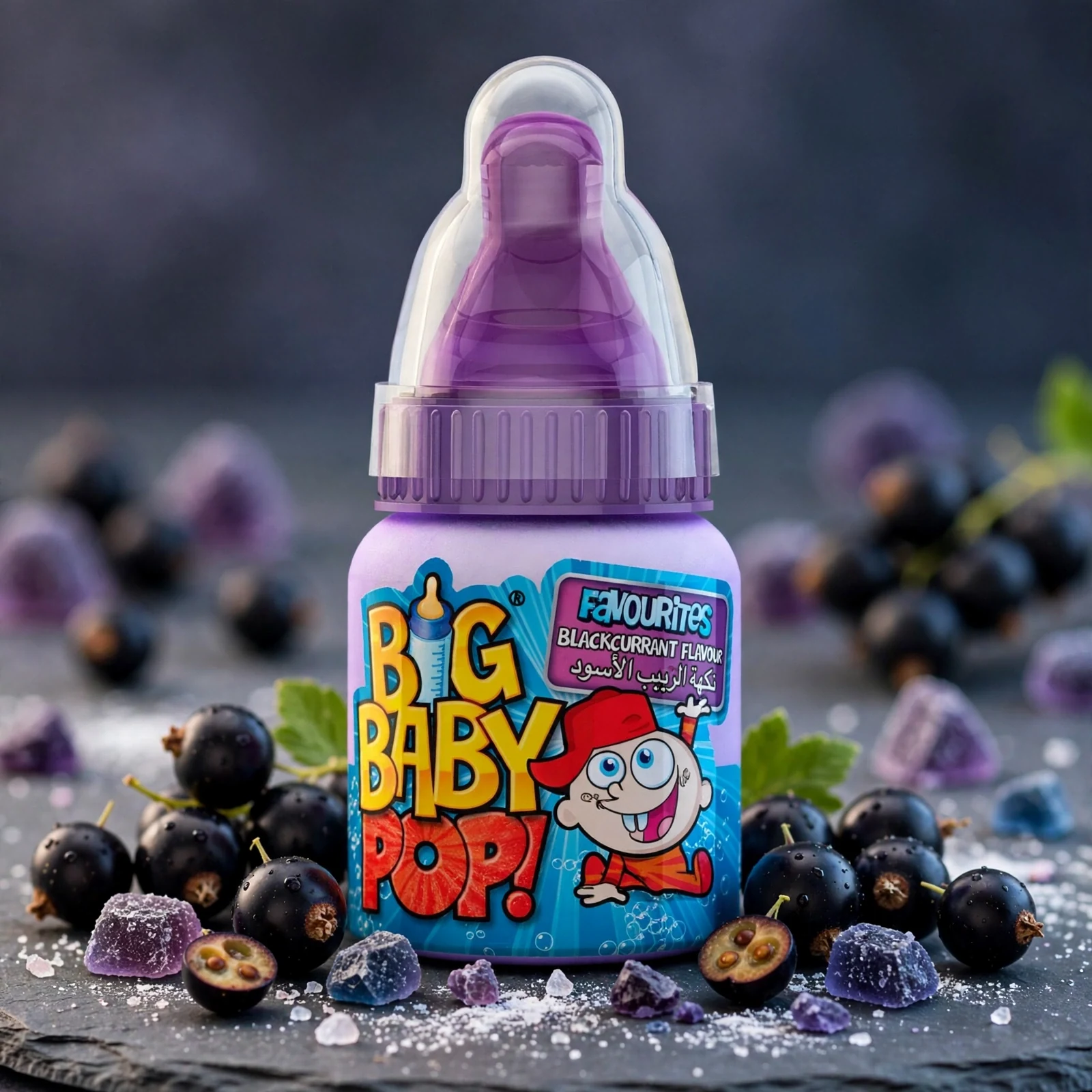 Bazoka Big Baby Pop Black Currant 32g - Image 2