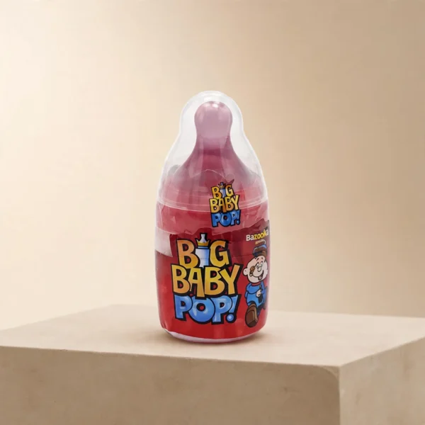 Bazoka Big Baby Pop Strawberry Mega Sour 32g