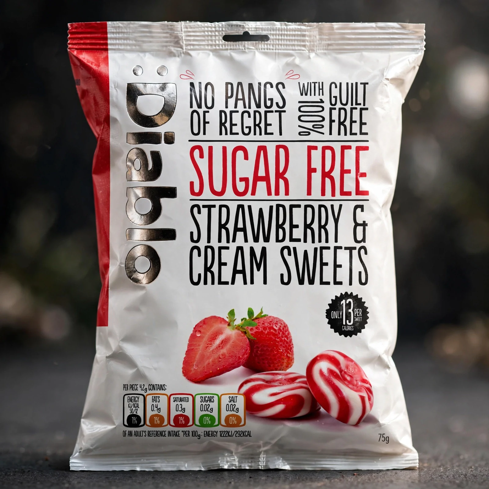 Diablo Sugar Free Strawberry & Cream Hard Sweets 75g - Image 5