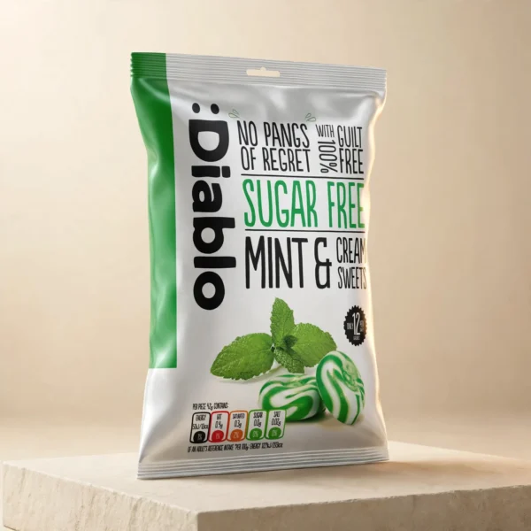 Diablo Sugar Free Mint & Cream Hard Sweets 75g