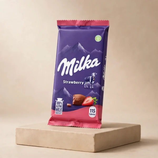 Milka Strawberry Filled Alpine Milk Chocolate Bar 20g