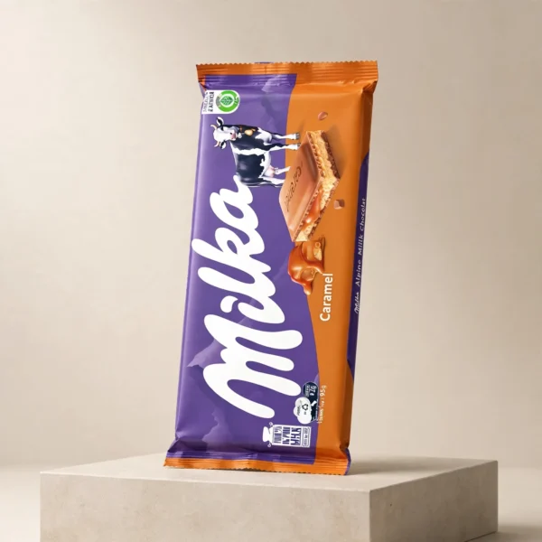 Milka Caramel Filled Alpine Milk Chocolate Bar 95g