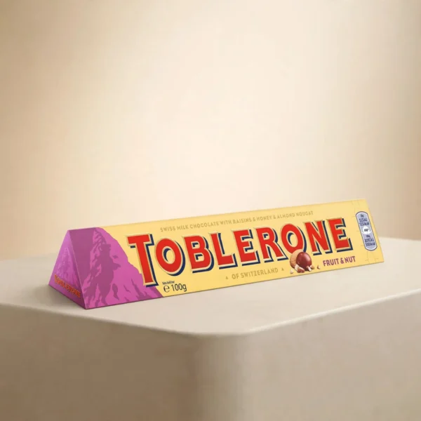 Toblerone Swiss Milk Chocolate with Honey & Almond Nougat Fruit & Nut 100g