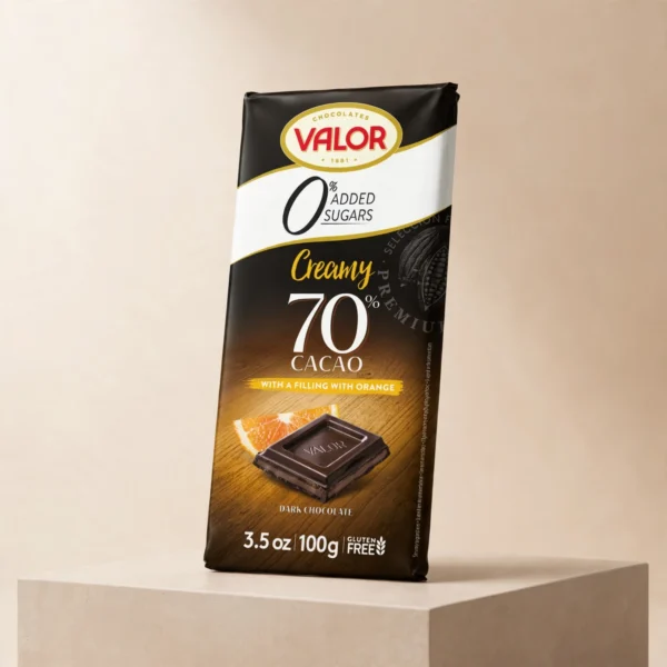 Valor Creamy 70% Cocoa With Orange Filling 100g