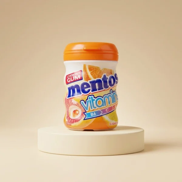 Mentos Pure Fresh Vitamins Citrus Sugar Free Gum 52g